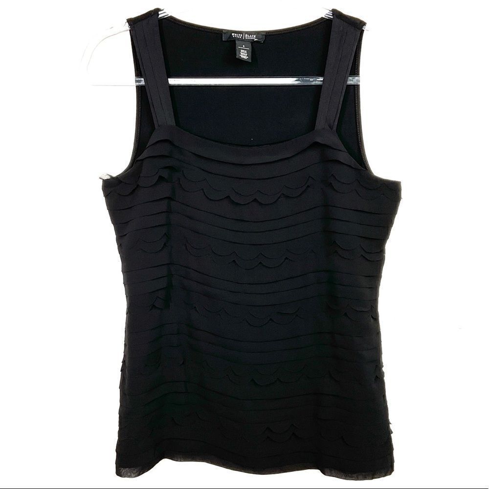 4/$16 White House Black Market Tiered Scalloped Sleeveless Top Small